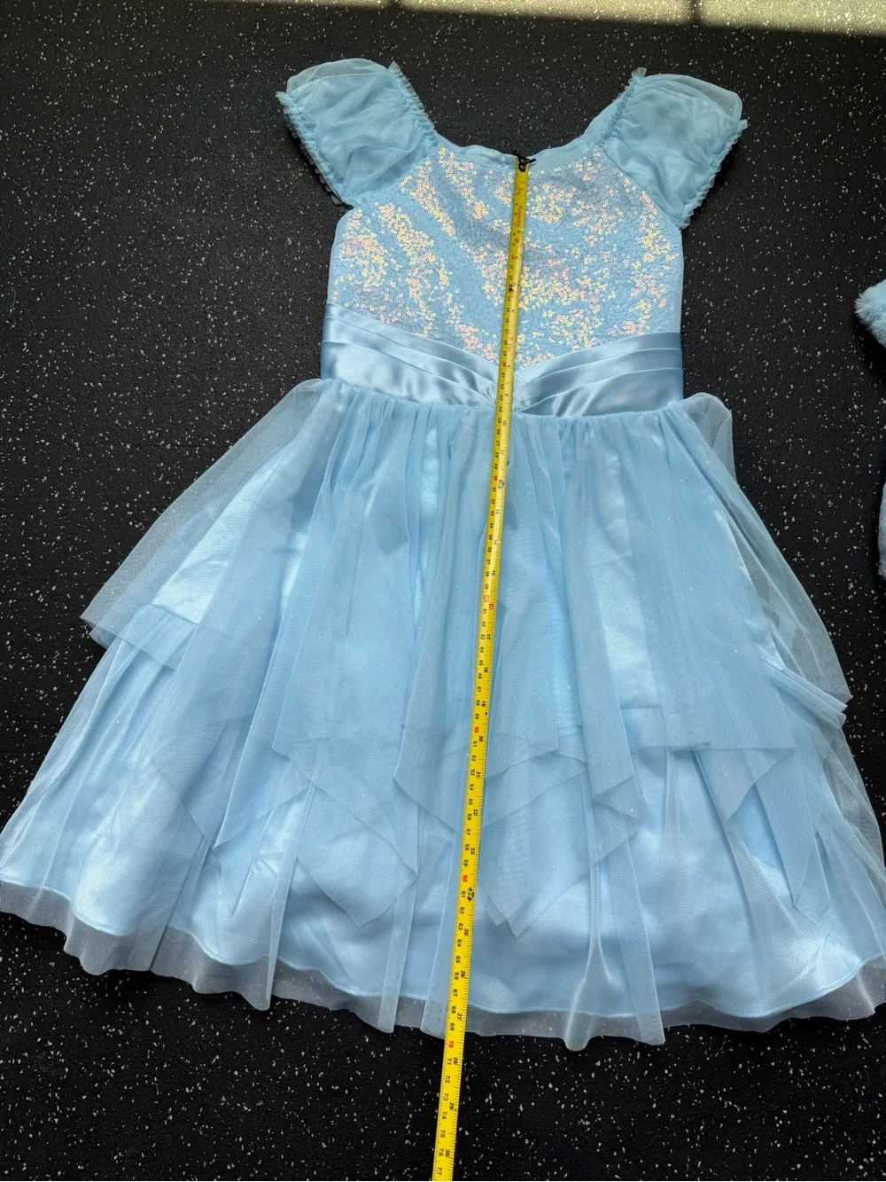 Jonas Michelle Girls Size 10 Blue Formal Dress & Faux Fur Bolero Set